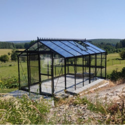 Serre Flexi Culti-luxx 13,5m² en Aluminium Noir & Verre Trempé - Filclair