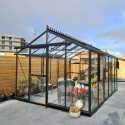 Serre Flexi Culti-luxx 13,5m² en Aluminium Noir & Verre Trempé - Filclair