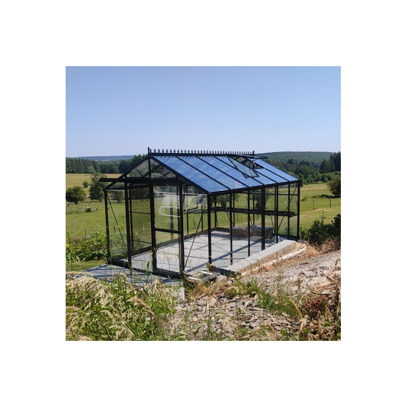 Serre Culti-luxx 18m² en aluminium noir et verre trempé - Filclair