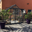 Serre Laurus Uranus en aluminium gris et verre trempé 4,90m² Lams