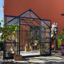 Serre Laurus Uranus en aluminium gris et verre trempé 4,90m² Lams