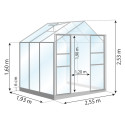 Serre Laurus Uranus 4,90m² en Aluminium Vert & Verre Trempé