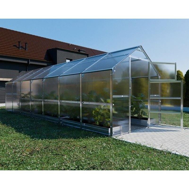 Serre de jardin 235x700cm en acier et polycarbonate - Klasika