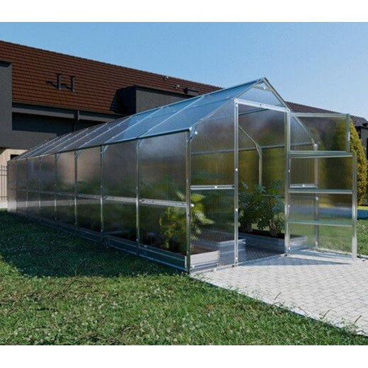 Serre de jardin 235x800cm en acier et polycarbonate - Klasika