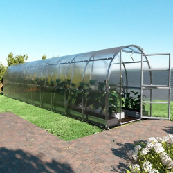 Serre de jardin Slim 200x1000cm en acier et polycarbonate