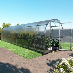 Serre de jardin Slim 200x1200cm en acier et polycarbonate