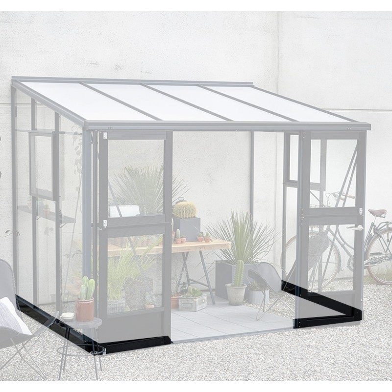 Embase laquée noire pour serre Veranda de 6,6m² Juliana