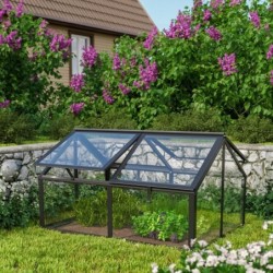 Gamma 1m² mini-serre de Vitavia en alu anodisé et verre 3mm