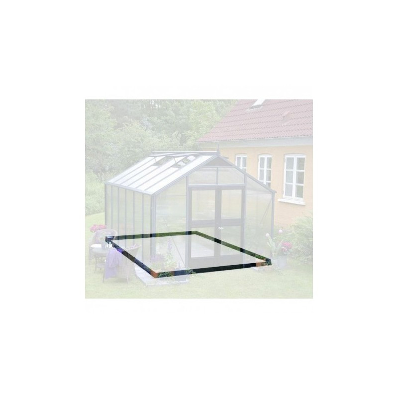 Embase pour serre Premium 13m² en aluminium laqué noir - Juliana