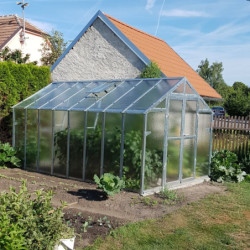 Serre de jardin 249x406cm 10,11m² en verre cathédrale 4mm VARIANT - Limes
