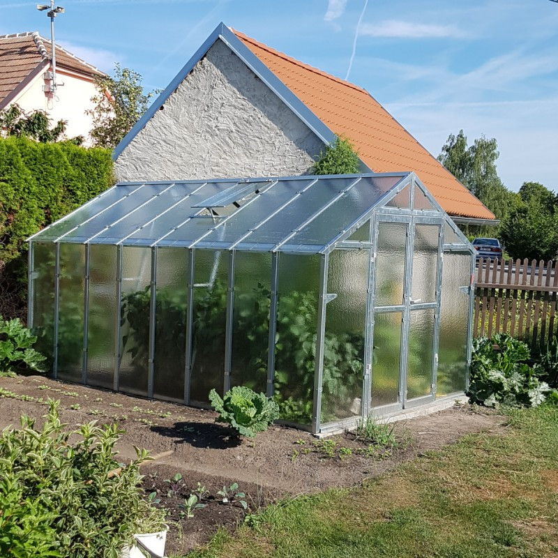 Serre de jardin 249x406cm 10,11m² en verre cathédrale 4mm VARIANT - Limes