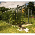 Serre de jardin 249x406cm 10,11m² en verre cathédrale 4mm VARIANT - Limes