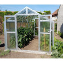 Serre de jardin 249x406cm 10,11m² en verre cathédrale 4mm VARIANT - Limes
