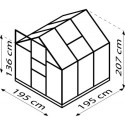 Serre de jardin Planet 3,8m² en aluminium émeraude et polycarbonate 6mm - Vitavia