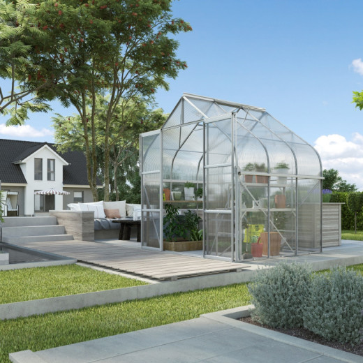 Serre de jardin Diana 5m² en aluminium et panneaux de polycarbonate 4mm - Vitavia