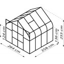 Serre de jardin Diana 6,7m² en aluminium noir et panneaux de polycarbonate 4mm - Vitavia