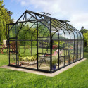 Serre de jardin Diana 11,5m² en aluminium noir et verre de sécurité 3mm - Vitavia