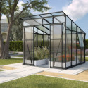 Serre de jardin Playa 7,6m² en aluminium noir et polycarbonate 6mm - Vitavia