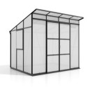 Serre de jardin Playa 7,6m² en aluminium noir et polycarbonate 6mm - Vitavia
