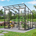 Serre de jardin Playa 5,9m² en aluminium noir et vitrage combiné - Vitavia