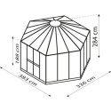 Serre de jardin hexagonale Hera 9m² en aluminium noir et vitrage combiné - Vitavia